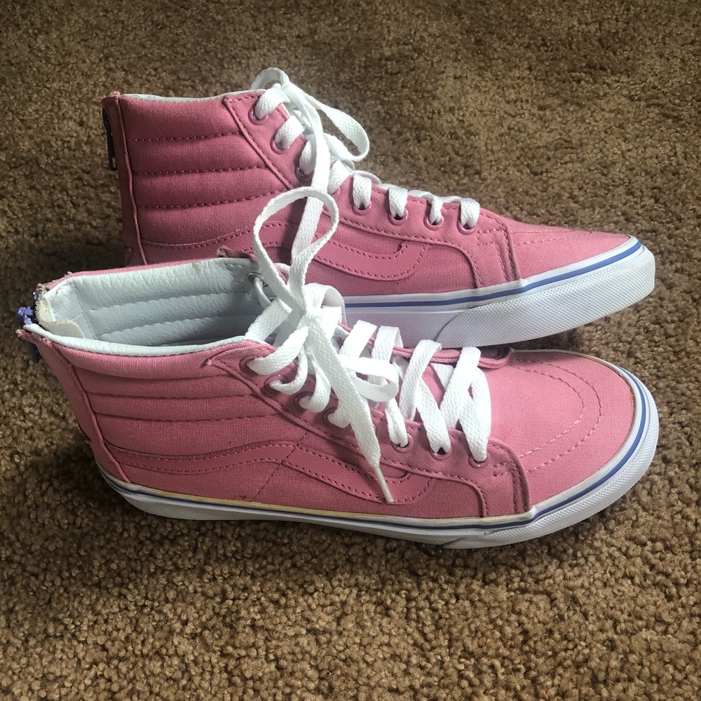 Vans Pink Canvas High-Top Sneakers